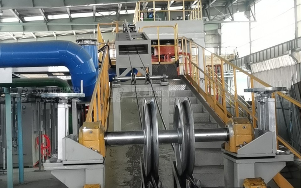 Lead bath, salt bath, water bath heat treatment production line